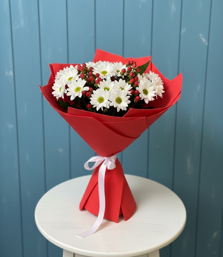 Букет цветов из: Хризантемы в Першутино