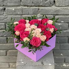 Цветочная композиция из Розы в коробке в Першутино