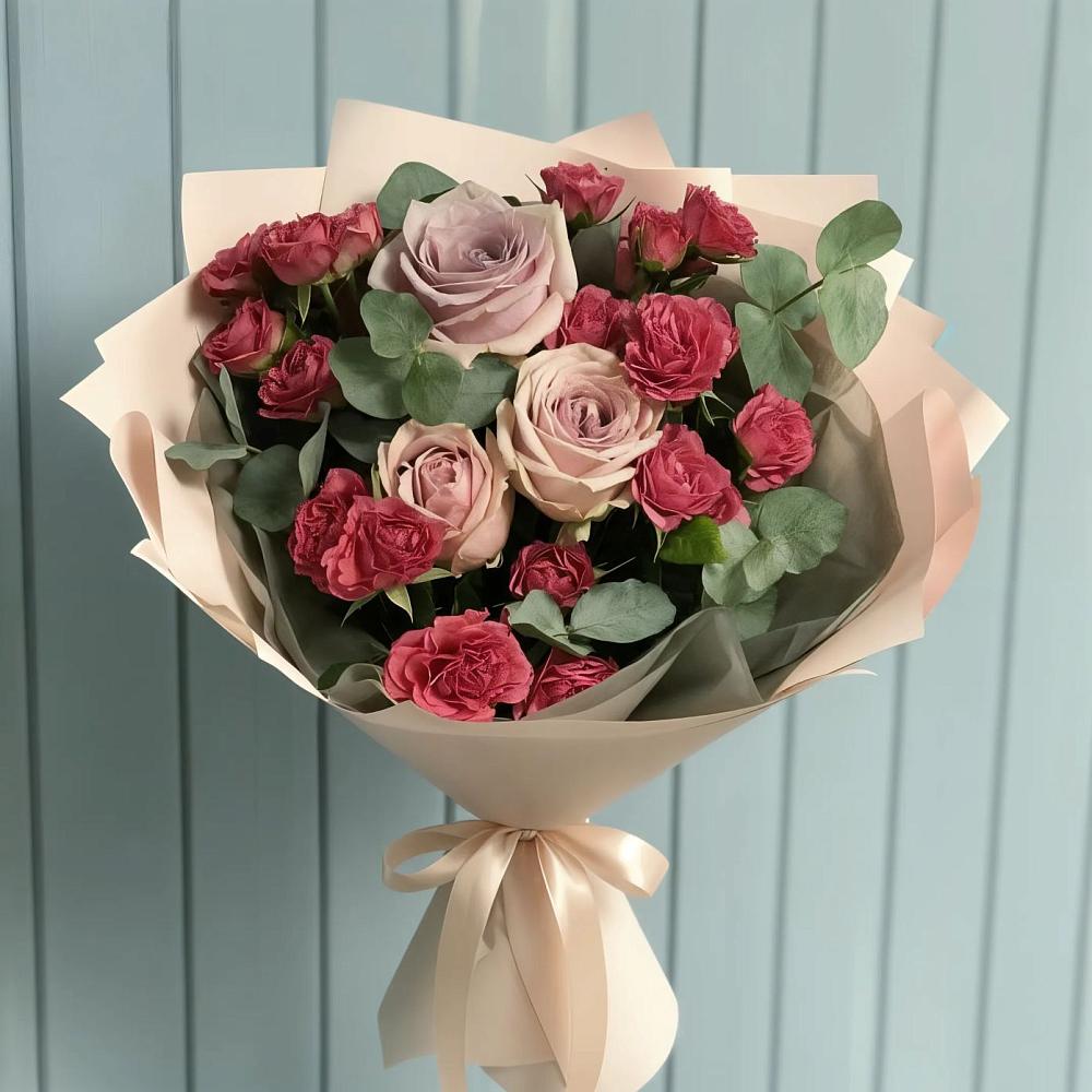 Букет цветов из: Гвоздики и Розы в Першутино