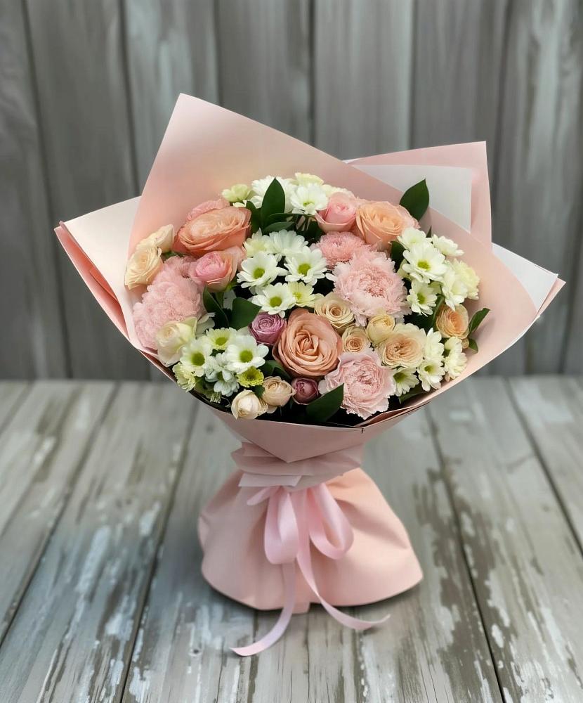 Букет цветов из: Гвоздики, Розы и Хризантемы в Першутино