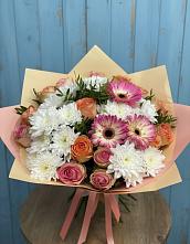 Букет цветов из:  Розы, Герберы и Хризантемы #REPLACE_PRED# Першутино