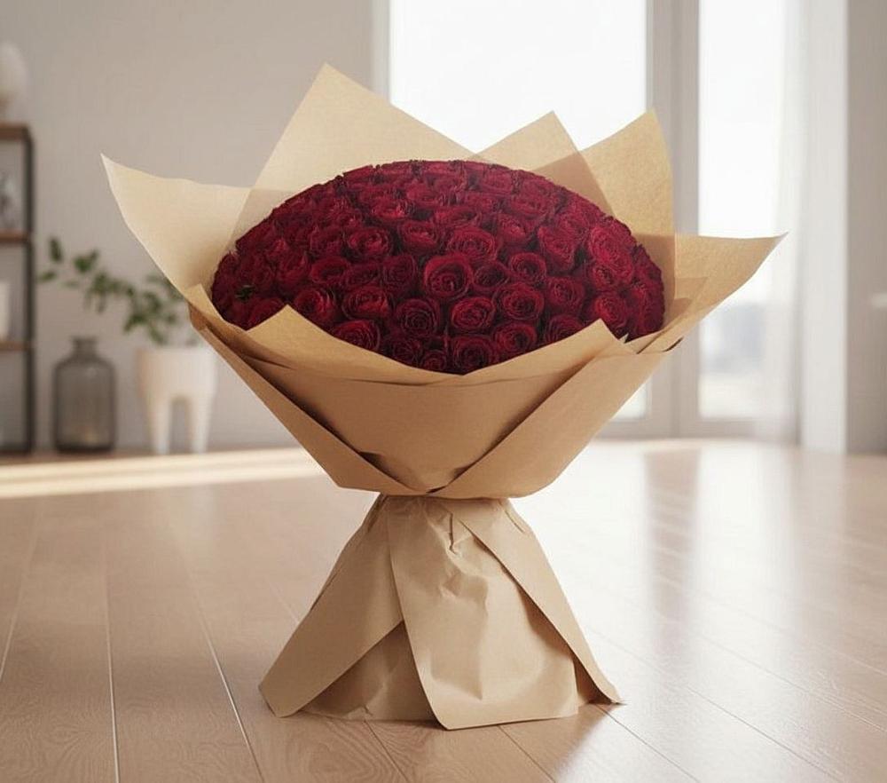 Букет 101 Красная роза в Першутино