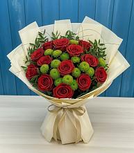 Букет цветов из:  Розы и Хризантемы в Першутино