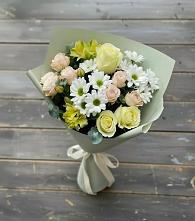 Букет цветов из:  Альстромерии, Розы и Хризантемы в Першутино